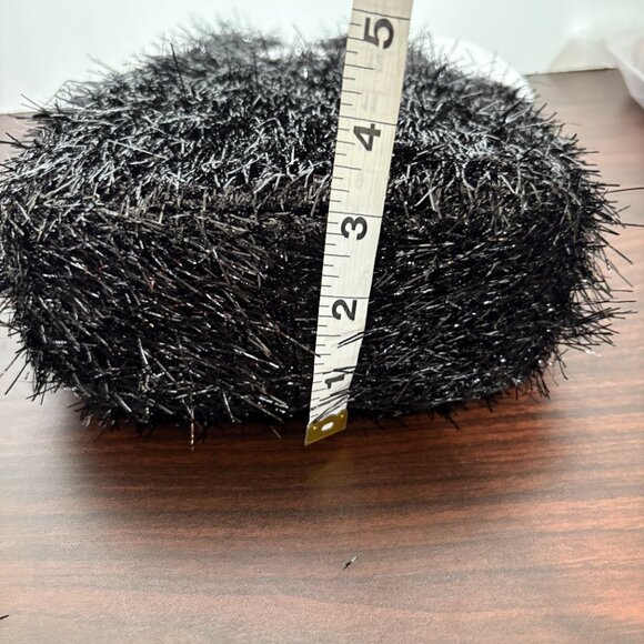 Edie Parker Weedie Mini Grass All Over Metallic Tinsel Black Tote Bag New - Picture 7 of 7